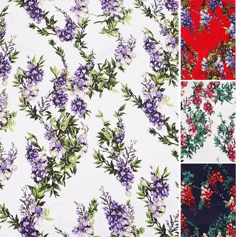 Стильная восстанавливающая фиолетовая Вистерия, плотная растягивающаяся одежда из поплина, поделки своими руками, Лоскутная хлопковая ткань Tissus 50 см