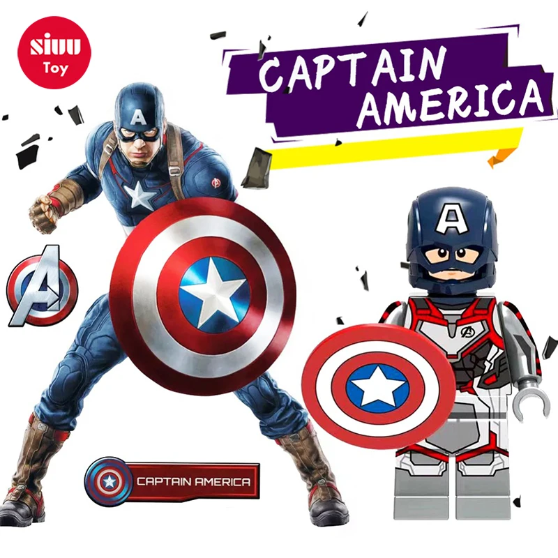 

Avengers 4: Endgame Marvels LEGOINGLY Figures Thanos Captain America Iron man Hulk Ant-man Groot Bricks building blocks toys