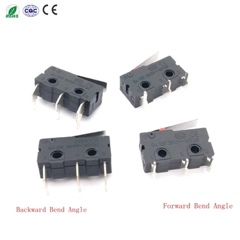 

100Pcs Mouse Switch KW11-3Z-2 3PIN 5A 250VAC Mini Micro Switch Forward Bend Angle and Backward Bend Angle
