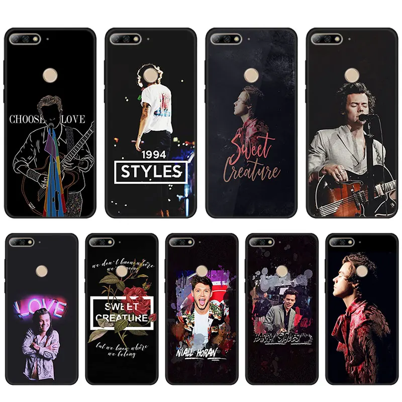 

One Direction Tattoos Harry Styles Black Silicone cases cover for Huawei Y6 Prime Y7 Prime Y9 2019 Honor 7A 8X 9 Lite phone case