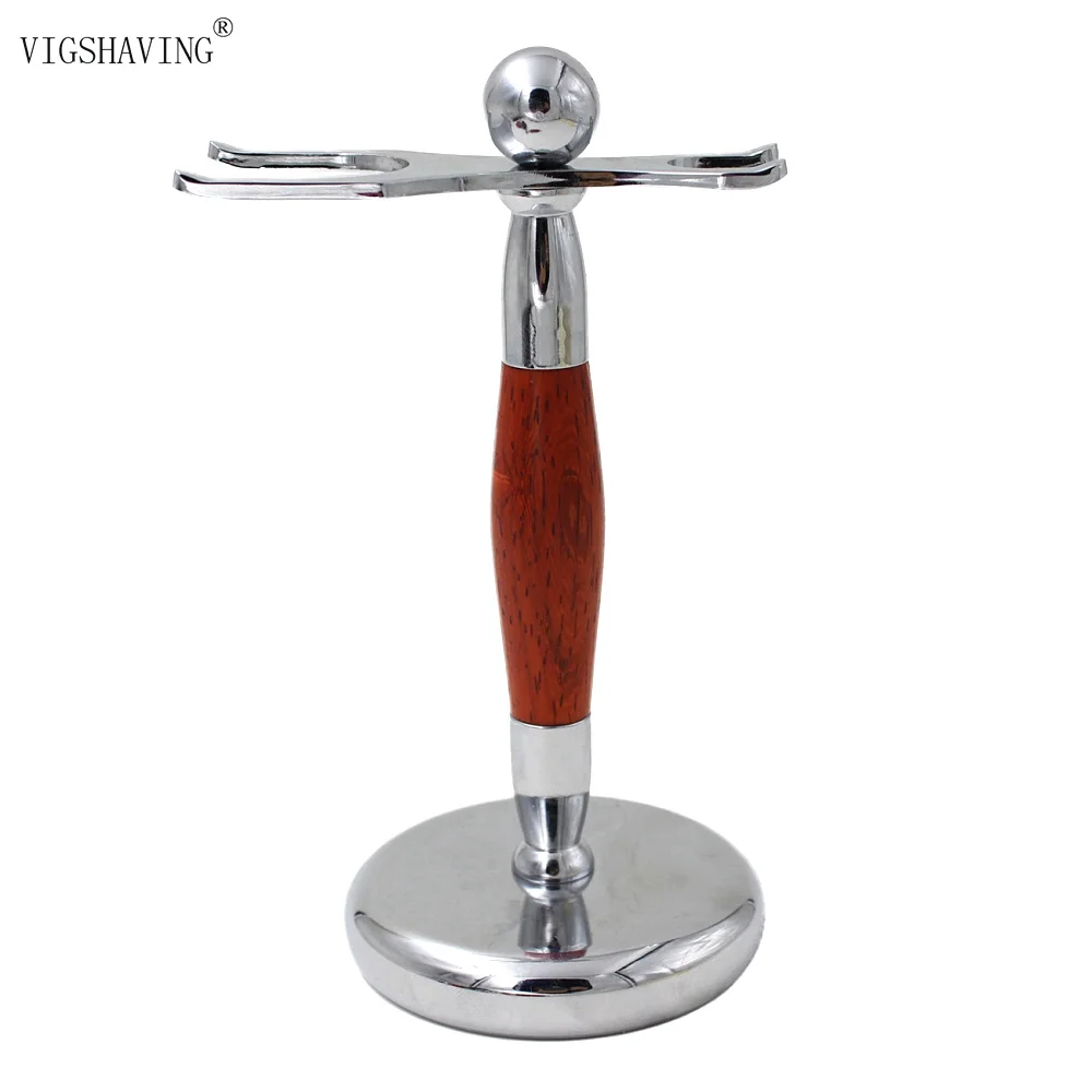 Buy Craft Padauk wood and Chrome metal Shaving Stand for Brush Razor Set from