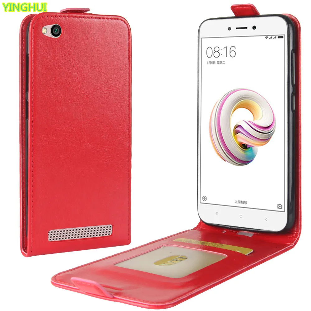 Чехол для телефона Xiaomi Redmi 5A роскошный кожаный Вертикальный флип-кошелек сумка