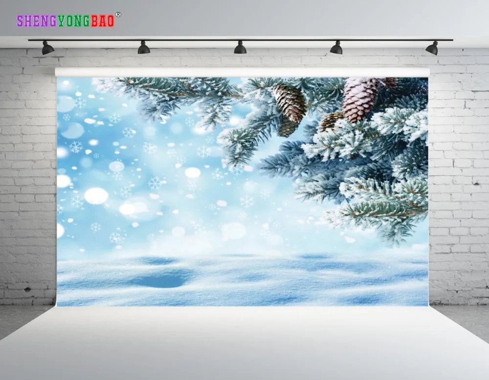 

SHENGYONGBAO Art Cloth Custom Photography Backdrops Photo Studio Props Winter theme Photography Background SZ-25