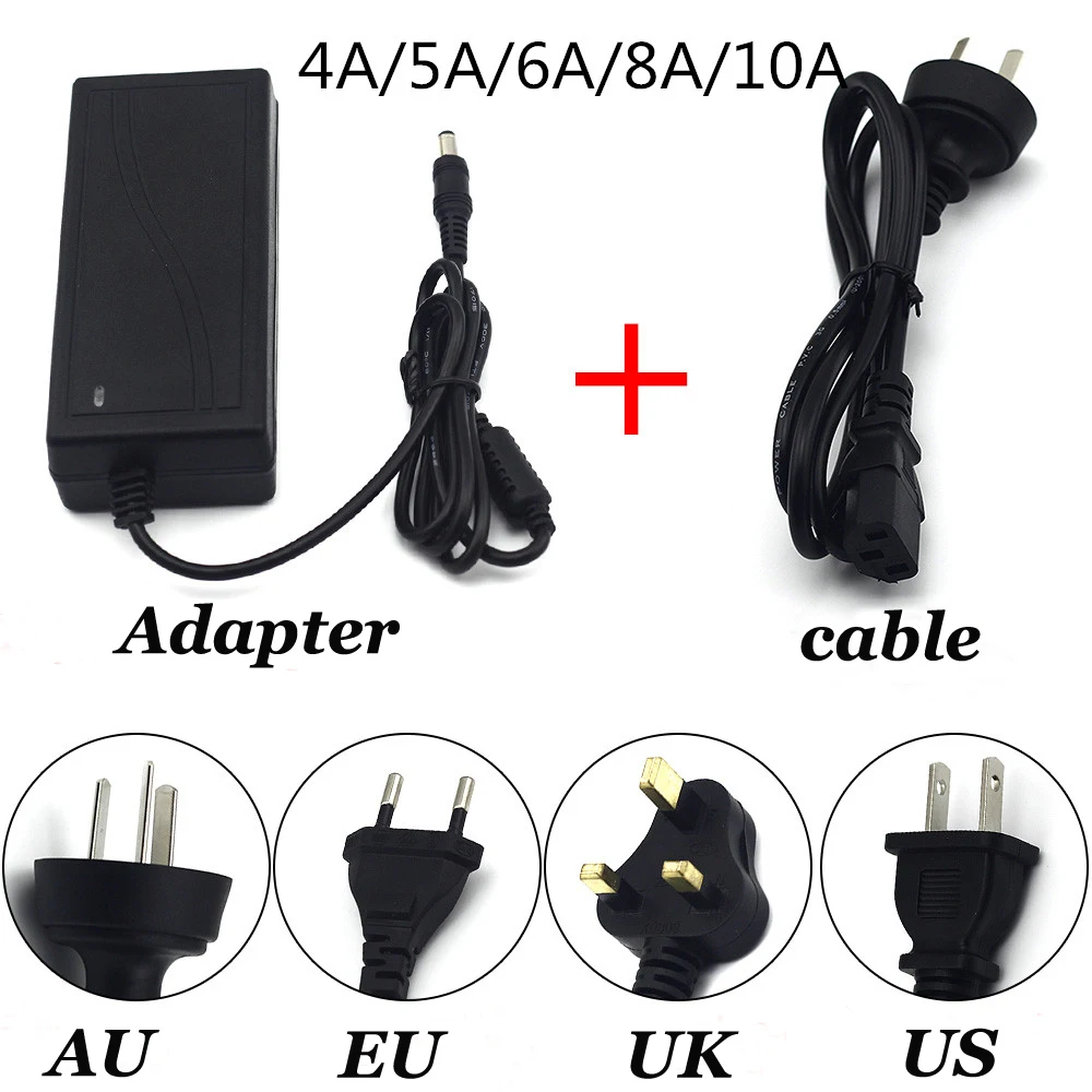 DC5V 12 в 24 в источник питания Светильник ing трансформаторы 1A 2A 3A 5A 8A 10A светодиодный адаптер с вилкой для светодиодной ленты светильник