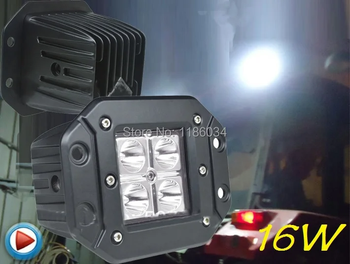 

Free ship!3inch 16W 10~30V LED working light,2pcs/set,Black,6500K,for 4x4 car Excavator light,bicycle light,electri light