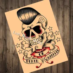 Высокое качество 100% парикмахер татуировки крафт-бумага "Смерть безотносительно" для кухней старинные плакат Гостиная Home Decor hm-063