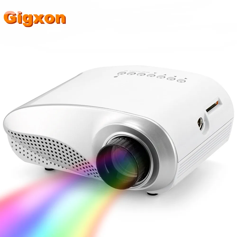 Gigxon - H600 LED Portable Projector 480*320P Pocket Mini Projector Support Digital TV/AV/USB/HDMI/VGA LCD Home Media Player