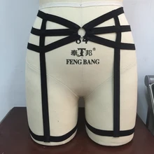 Черные женские новые подвязки готика, Харадзюку подвязка пояс жгут тела Косплей Выпускные платья бондаж подвязка для ног