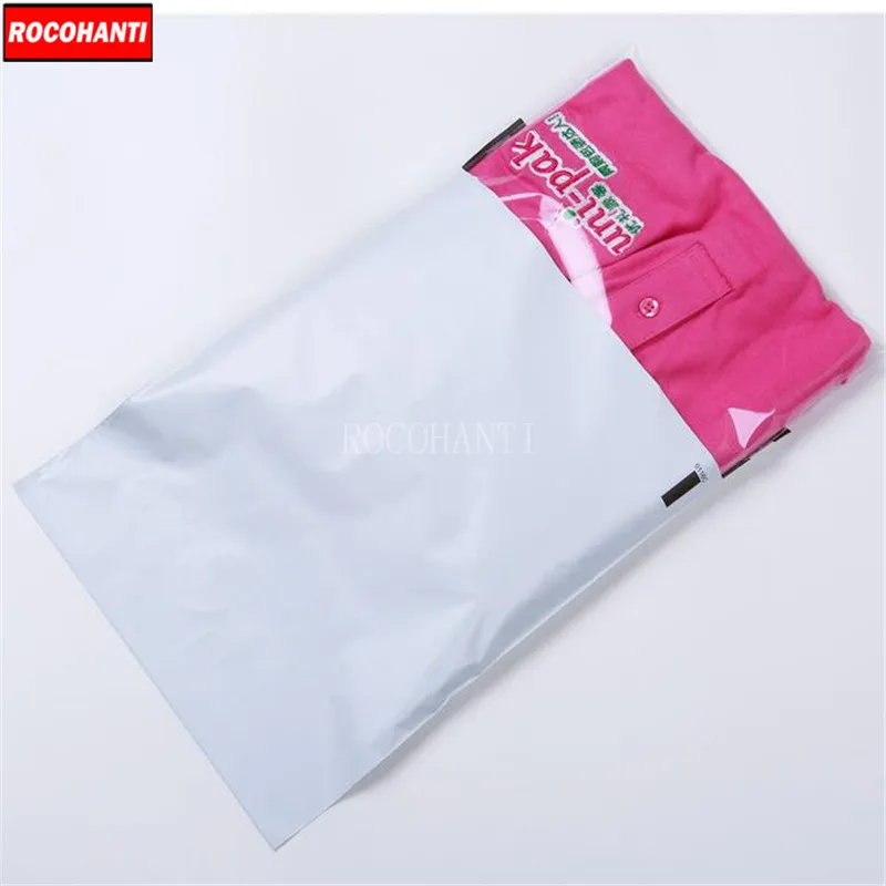 ROCOHANTI 100x White Poly Shipping Bags Custom Logo Printed Plastic Shipping Mailing Bag 17*30cm e mailing cd