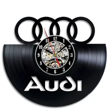 Black Hollow Audi Logo CD Record Wall Clock Audi Gift Art Decor Home Record Vintage Decoration Personalized Home Decor