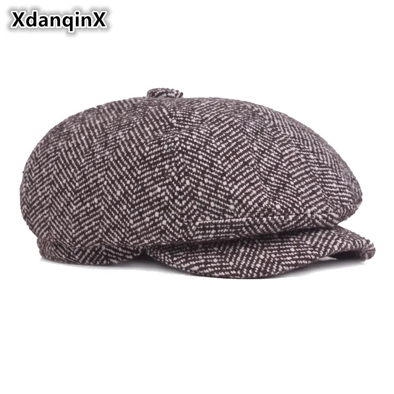 XdanqinX весна осень стиль Мужская мода теплый Newsboy Кепка s Bone Snapback Повседневная хлопковая кепка Балаклава брендовая шапка для папы