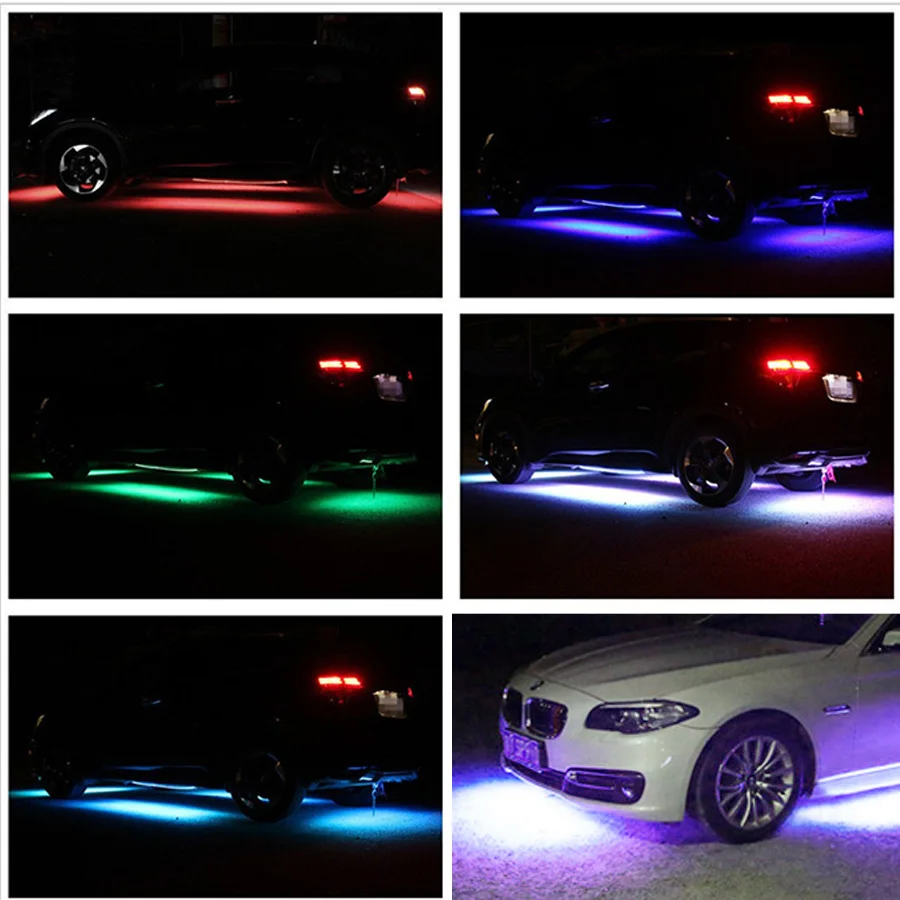 Автомобильная светодиодная лента RGB 90/120 см под автомобильную трубку система