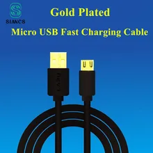 Micro USB Cable Gold plated Data Sync charger Fast charging short 13cm 1m 2m 3m long Android cable for xiaomi Samsung Meizu