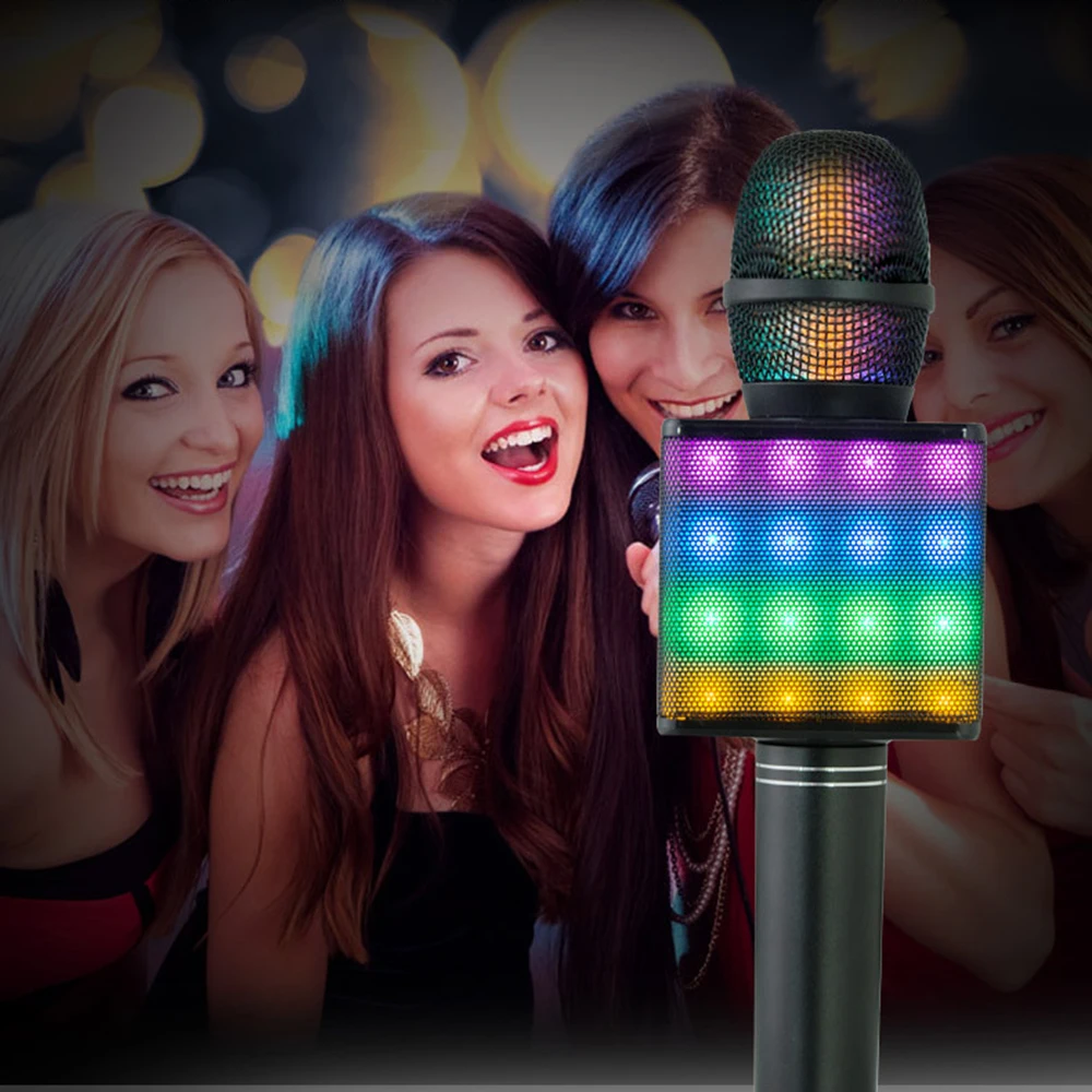 

Bluetooth Karaoke Live Microphone Portable Handheld Wireless KTV Machine for Smartphone Perfect Home KTV Karaoke Singing