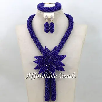

Royal Blue Party Jewelry Sets Fashional Costume Jewelry Necklace Sets Simple Design HEB055