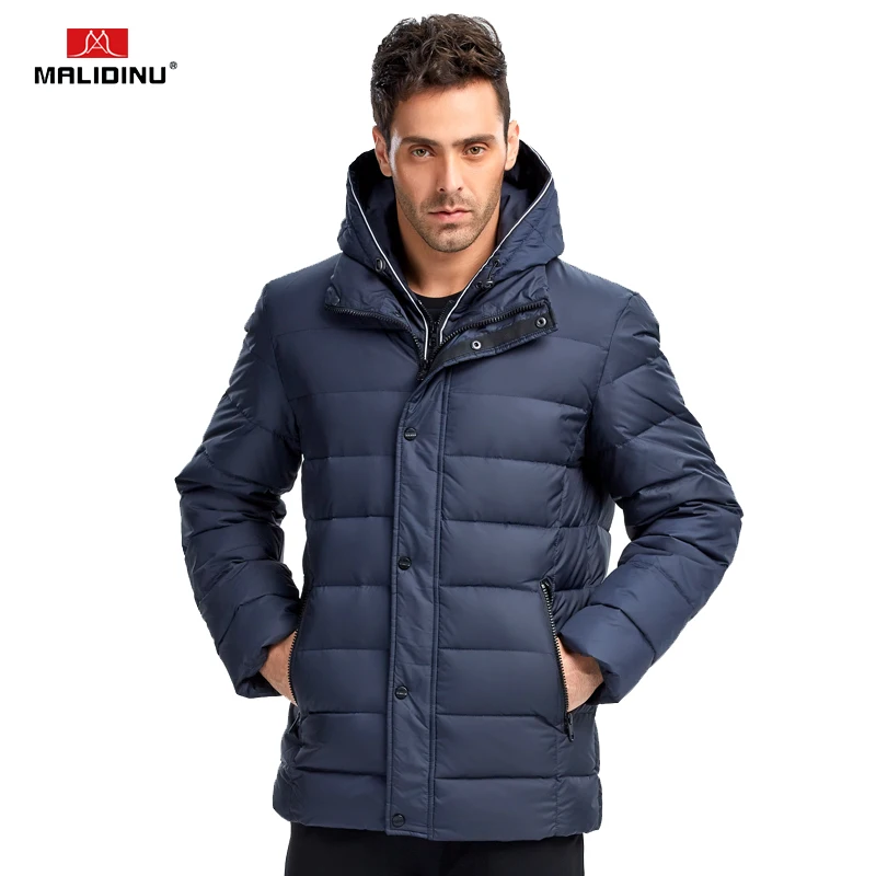 

MALIDINU 2018 New Men Down Jacket Fashion Winter Down Coat Parka 70% Duck Down European Brand Thicken Jacket -30C Free Shipping