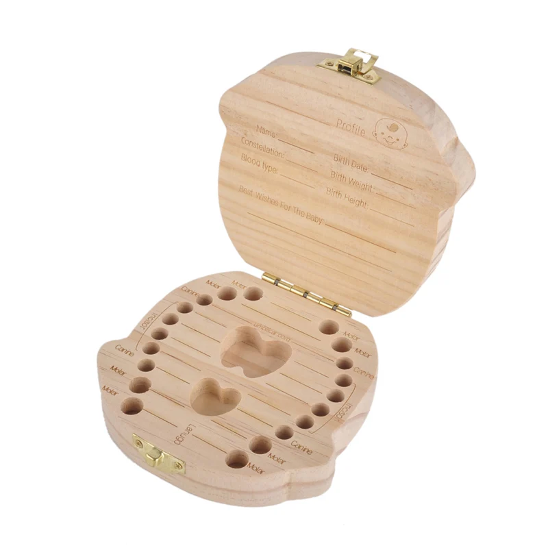 

cute wood Tooth Box organizer for baby save Milk teeth Wood storage great gifts more than 3year creative for kids image