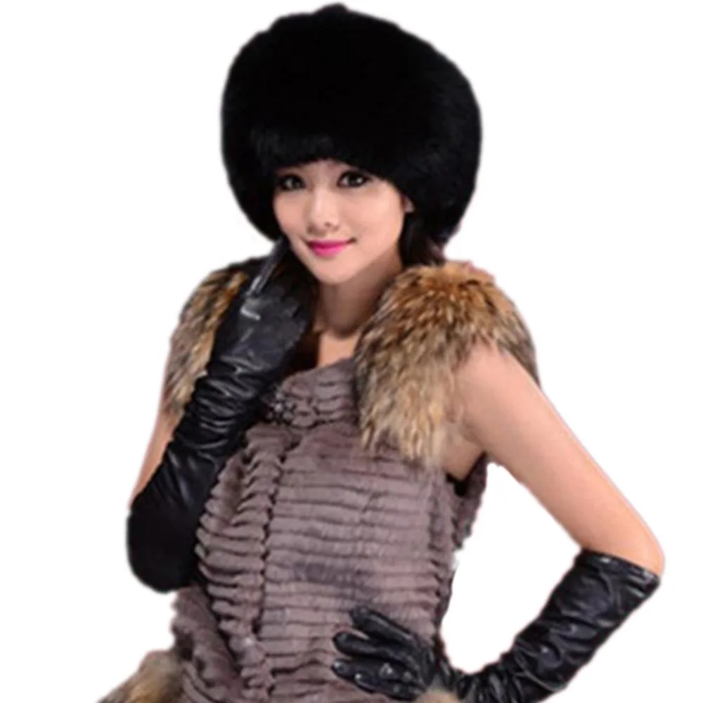 

Fashion Winter Warm Tail Beanie Beret Cap Luxury Women Trendy New Solid Faux Fur Ear Earflap Knitted Hats M3