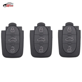 

KEYECU 3 Pcs/lot Replacement Remote Starter Key Keyless Entry Fob 3 Button 433MHz 4D0 837 231 K 4D0837231K for A6 TT Old Models