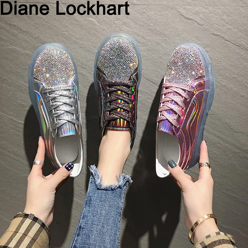 

Women Casual Shoes Glitter Colors Lace Up Female Fashion Sneakers Tenis Feminino Zapatillas Deportivas Mujer Chaussure Femme