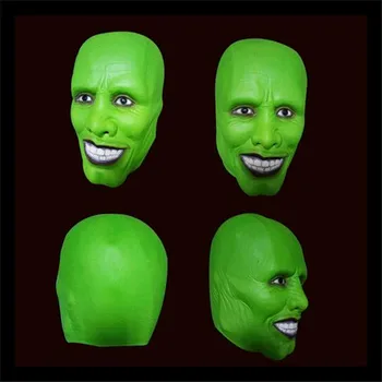 

Hot Sale New Halloween Party Cosplay Details Loki latex mask Jim Carrey Costume Fancy Dress Famous Movie Film Props 'The Mask'