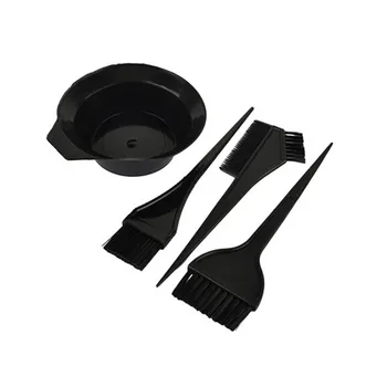 

4pcs/set Hairdressing Brushes Bowl Comb Salon Hair Color Dye Hair Tint Tool Black Plastic Hair Colouring Brush Comb Mixing Bowl