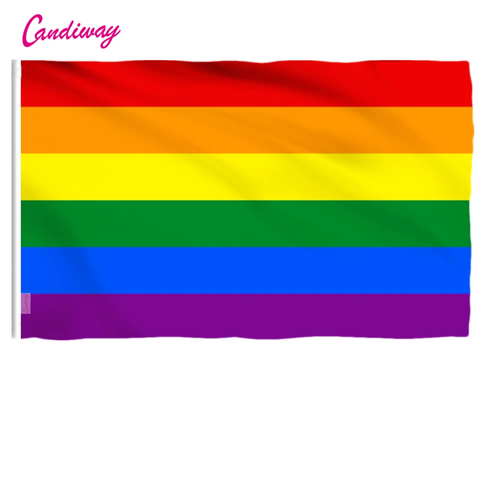 

Hot Sale New 90cm x 150cm Rainbow Flag 3x5 FT Polyester standard Flag Gay Pride Peace Flags Outdoor Indoor