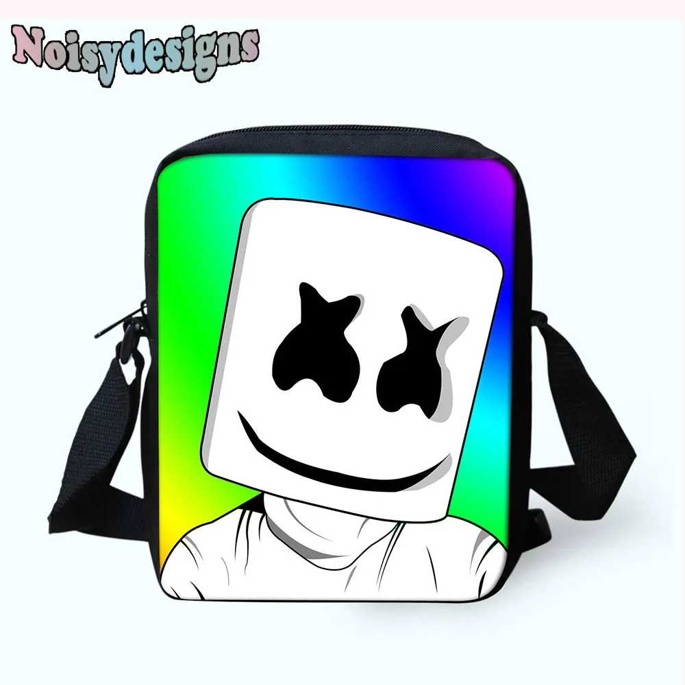 

Noisydesigns Marshmello Pattern Prints Kid School gift Bags Convenient and Generous One Shoulder Straps for Carrying Comfort Bag
