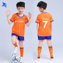 Футбол Джерси детский футбольный тренировочный костюм спортивный набор Быстросохнущий набор футбольной формы для мальчиков детская нестандартная одежда спортивная одежда DIY принт