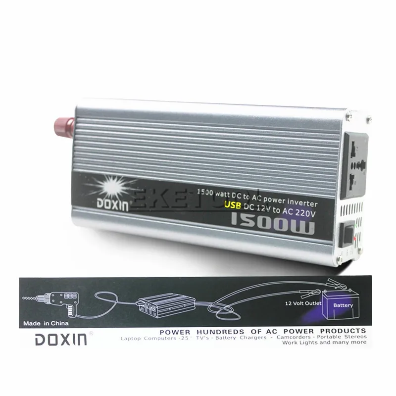 Супер функция DOXIN 1500 Вт преобразователь 12 В постоянного тока в 220 В переменного тока USB порт инвертор 12 в регулятор напряжения зарядное устройство переключатель питания