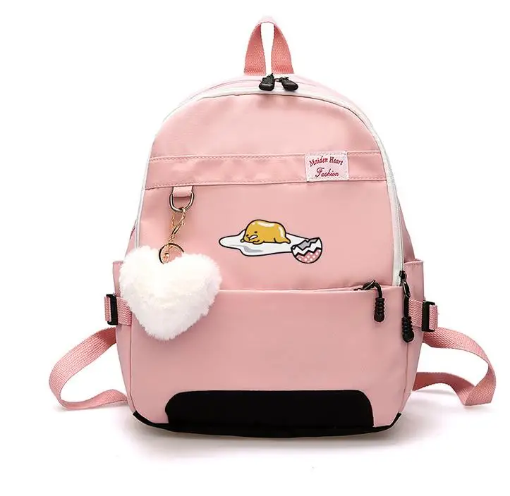 Аниме для женщин и детей Lazy eggs школьный рюкзак для подростков Мода Gudetama сумка на плечо студентов путешествия милый рюкзак для девочек - Цвет: Розовый