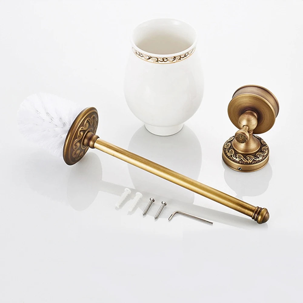 Античный набор оборудования для ванной комнаты туалетный Держатель для полотенца бар держатель зубной щетки мыльница одежда крючок медные аксессуары для ванной