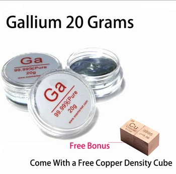 

Gallium Metal 20 Grams 99.99% Pure Comes With Free Copper Density Cube 10MM