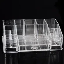 Настольная прозрачная коробка для хранения пластиковый косметический Органайзер 280x162x95 мм с маленький ящик дизайн