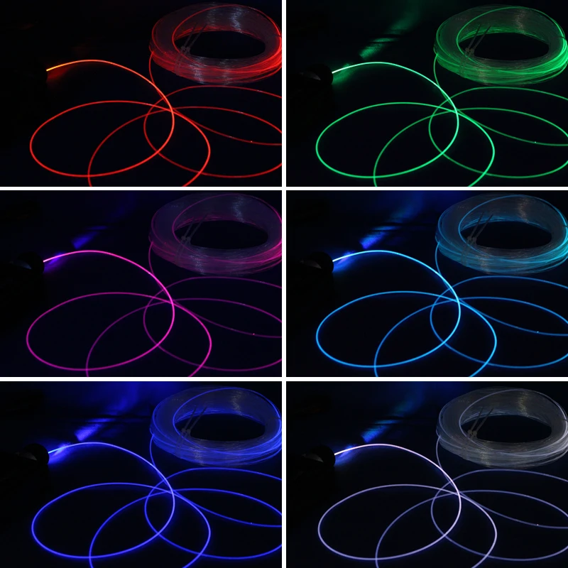 CHINLY Side Glow Fiber Optic 5 meters 2.0mm Diameter for car decorative PMMA fiber optical cable light without illuminator
