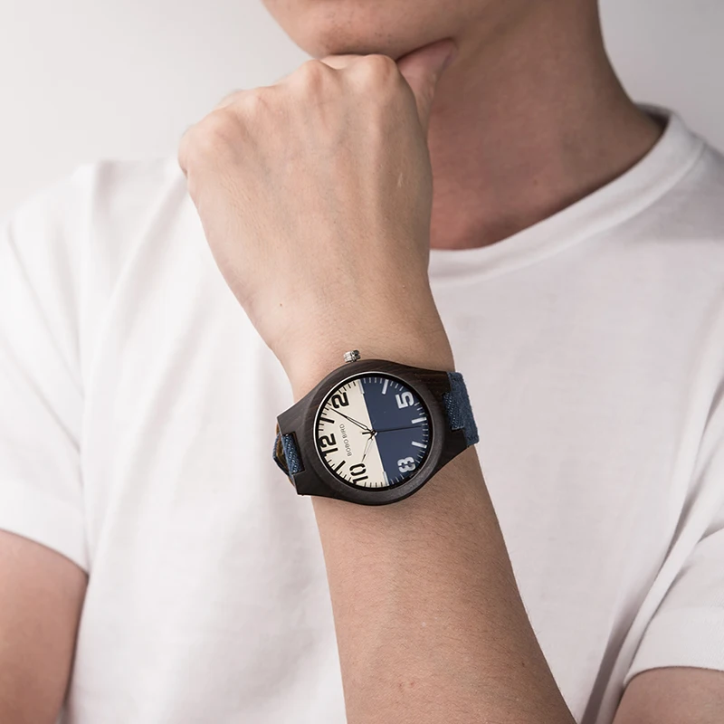 BOBO BIRD New Women Watches Wood Stylish Watch Men Fashion Clock Fabric Band Special Color Custom Idea Gift Dropship C-iR29