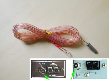 

75 Ohm Coaxial FM antenna 5 meters Aerial suitable for radio receiver amplifier audio indoor FM ultra long copper antenna