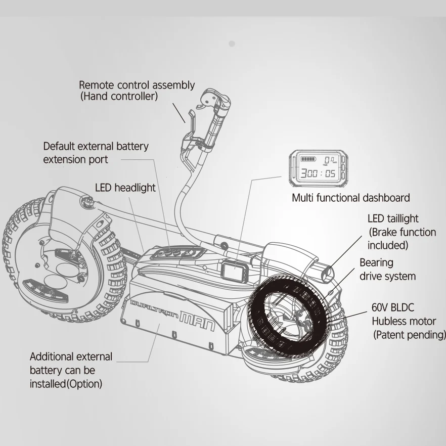 Dualtron Man Ex+ Electric Scooter With 