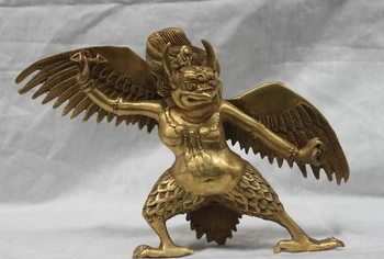 

FREE SHIPPING Tibet Tibetan Buddhist temple Brass Copper Garuda Bird God Buddha Statue a 0518