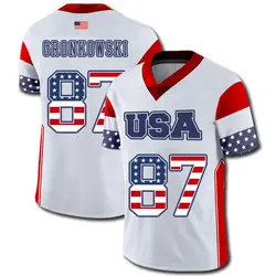Мужские Американский Футбол флаг США Команда Джерси 87 футболка с изображением Рона гронковски майки имя и номер печати не выцветают