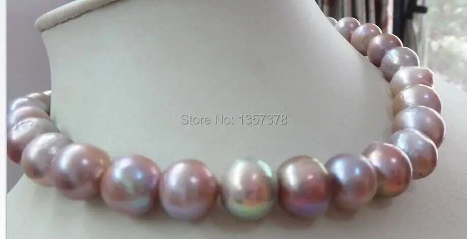 

bjc 000340 HUGE 18"12-15.MM NATURAL SOUTH SEA GENUINE GOLD LAVENDER NUCLEAR PEARL NECKLACE