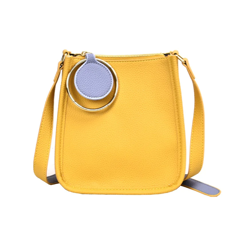 Сумка-мешок для девочек, новинка года, корейская модная сумка на одно плечо, популярная цветная скошенная сумка
