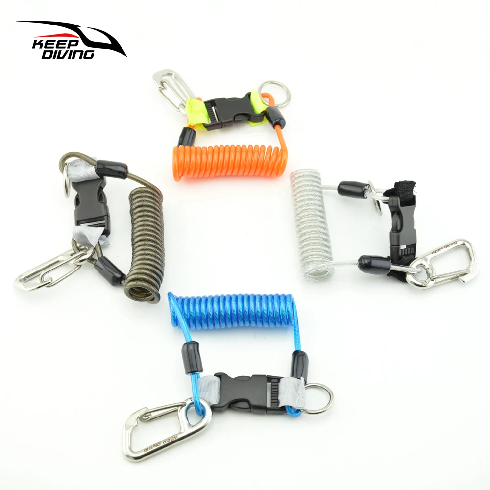 Scuba Diving Equipment Scuba Diving Anti-lost Spiral Spring Coil Lanyard Safety Emergency Tool With One Quick.jpg 640x640 Lanyard Scuba
