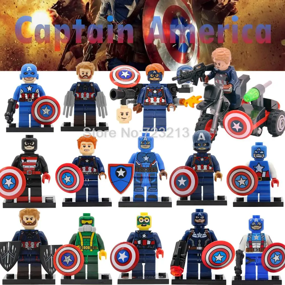 

Single Sale Captain America Figure Marvel Super Hero Hydra Agent Avengers Endgame Building Blocks Sets Model Bricks Toys