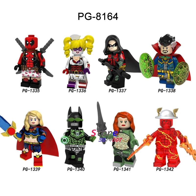

Single Deadpool Harley Quinn Robin Doctor Strange Dawnbreaker The Flash Supergirl Figures building blocks toys for children