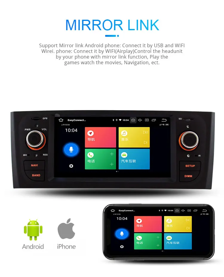 Discount LJHANG 1 Din Android 9.0 Car Radio For Fiat Linea Grande Punto 2007-2012 GPS Navi WIFI Multimedia Player no DVD Autoaudio Stereo 6