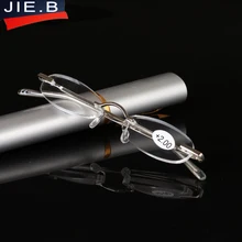 Без оправы, тонкие портативные очки для чтения, для женщин и мужчин, ультралегкие линзы из смолы, часы для пожилых людей, складные очки для дальнозоркости, диоптрий