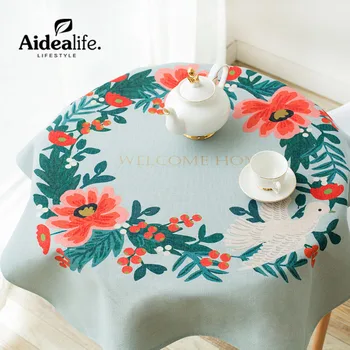 

retro europe jacquard waterproof green round tablecloth 180 200 cm wholesale fabric tablecloths elegant wedding chair covers