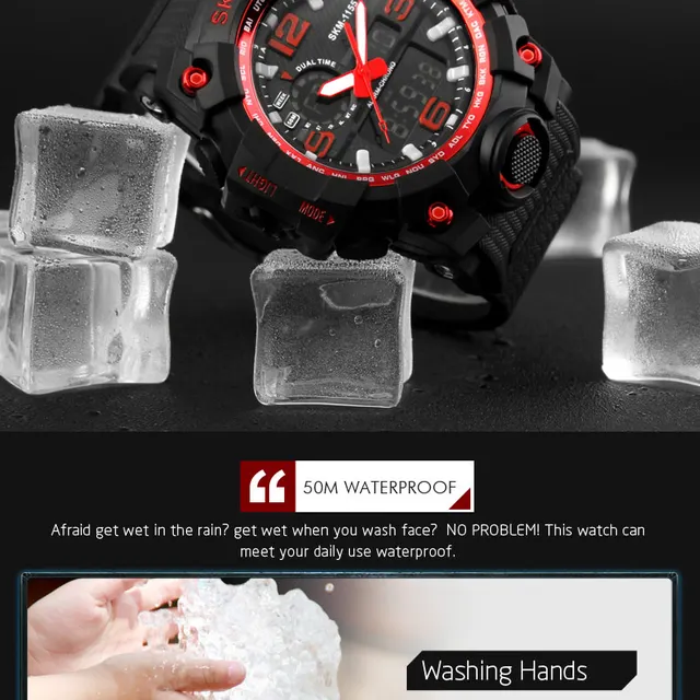 SKMEI Top Marka Sport Watch mężczyźni Military Digital zegarki 5Bar wodoodporne Dual Display zegarki na rękę Relogio męski 1155 tanie i dobre opinie Quartz Wristwatches Klamra Okrągłe Chronograph Stop Watch Week Display Swim Alarm Complete Calendar LED display Shock Resistant Multiple Time Zone Water Resistant Back Light SKMEI Top Marka Sport Watch mężczyźni Military Digital zegarki 5Bar wodoodporne Dual Display zegarki na rękę Relogio męski 1155 tanie i dobre opinie Quartz Wristwatches Klamra Okrągłe Chronograph Stop Watch Week Display Swim Alarm Complete Calendar LED display Shock Resistant Multiple Time Zone Water Resistant Back Light