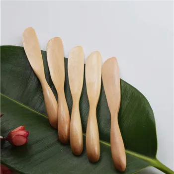 

1pc Knife Style Wooden Mask Japan Butter Knife Marmalade Dinner Knife Tabeware with Thick Handle 16.5cm